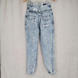 The Beverly Hills Denim Company 80s High Waisted Acid Wash Patchwork Jeans